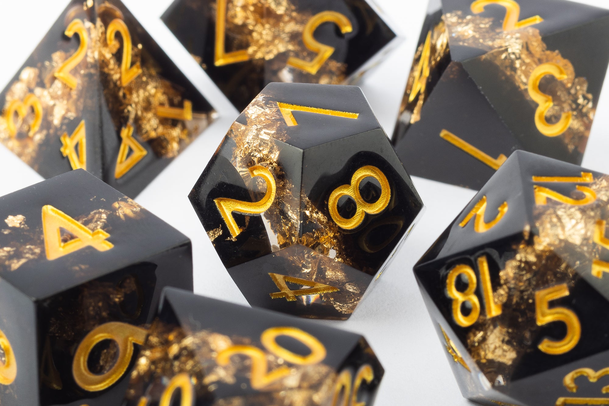 River of Gold Sharp Edge Polyhedral Dice Set