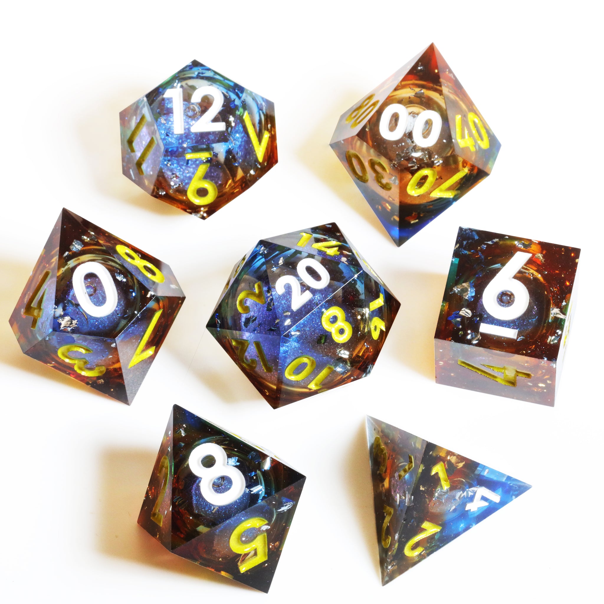 Shatter the Void Sharp Edge Polyhedral Dice Set