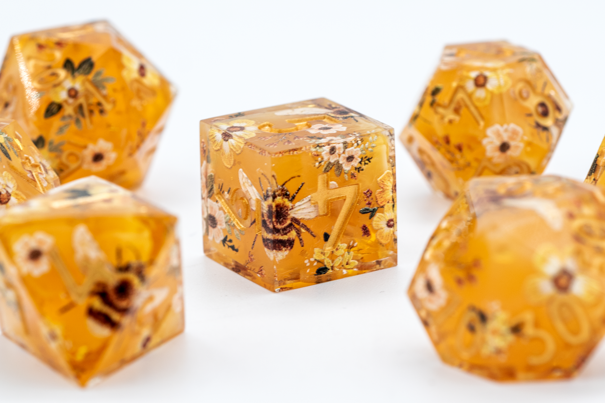 Honey Bee Sharp Edge Polyhedral Dice Set