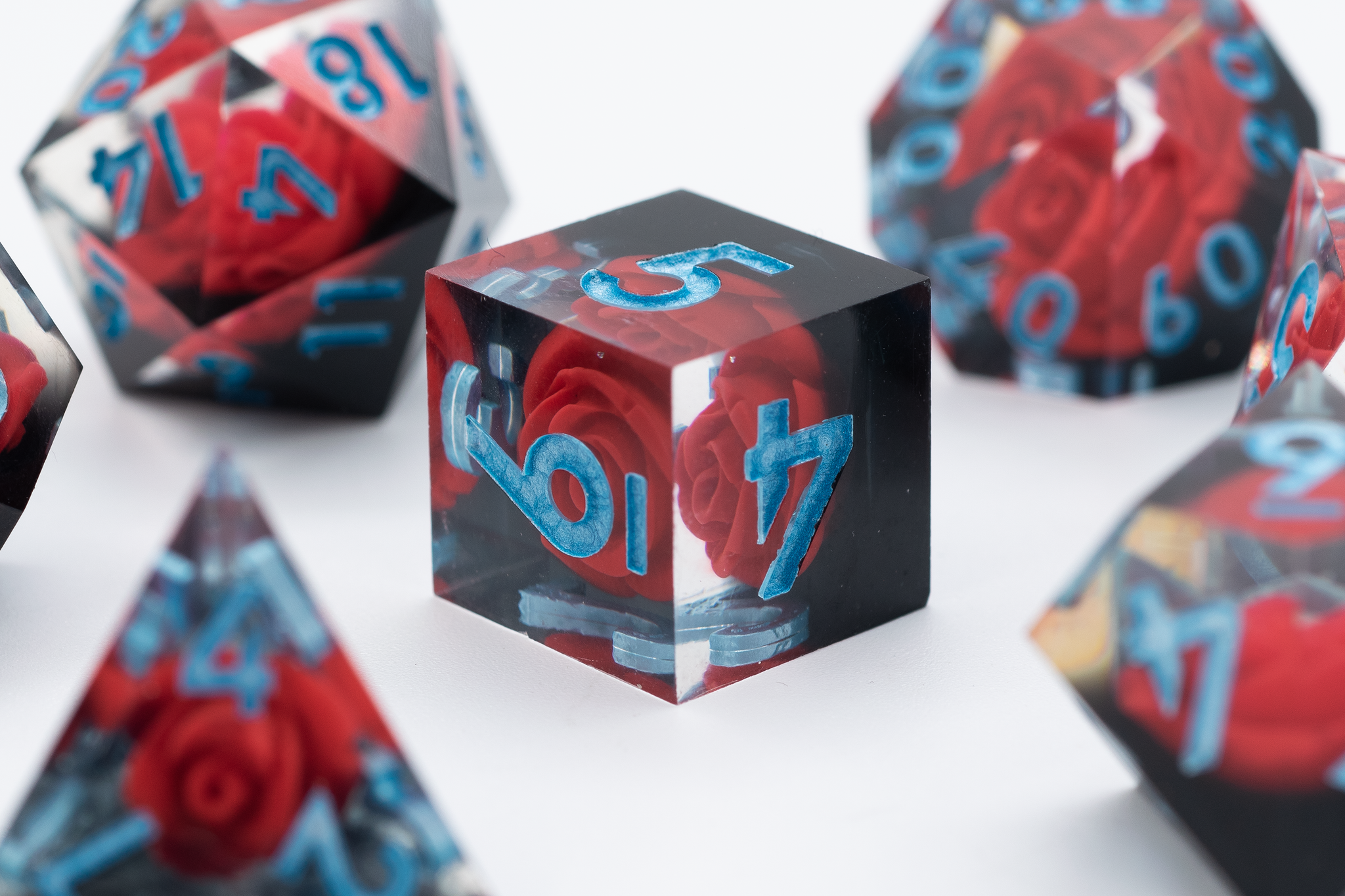 Demon Rose Sharp Edge Polyhedral Dice Set