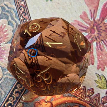 SECONDS Amber Glass 30mm Oversized D20