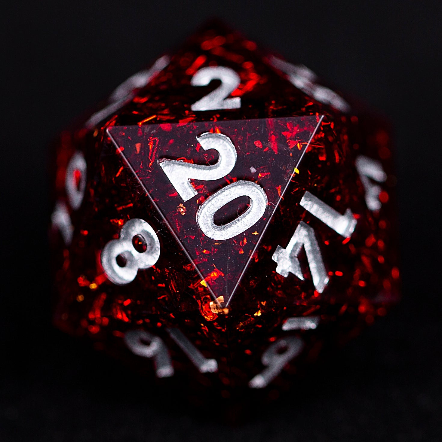 Crimson Torment Sharp Edge Polyhedral Dice Set