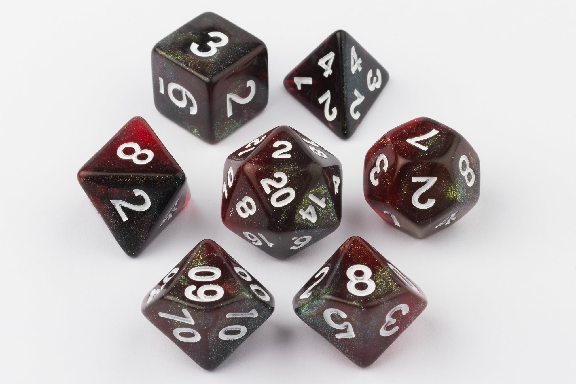 Jumping Flames Polyhedral Dice Set