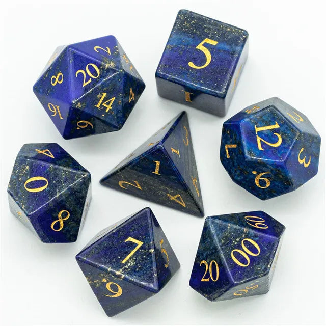 Lapis Lazuli Gemstone Polyhedral Dice Set