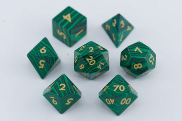 Malachite Gemstone Dnd Dice Set