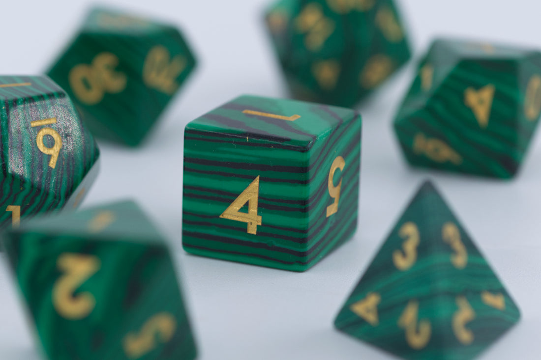 Malachite Gemstone Dnd Dice Set