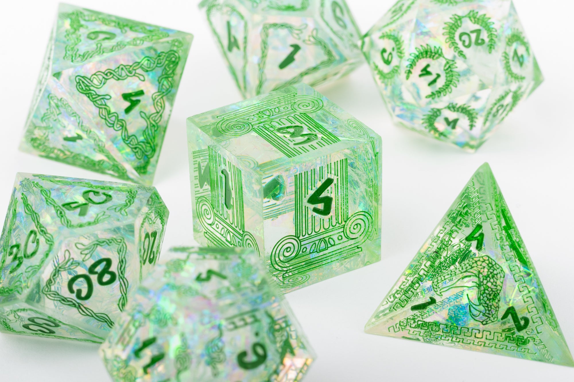 Medusa Green Ancient Greece Inspired Polyhedral Dice Set