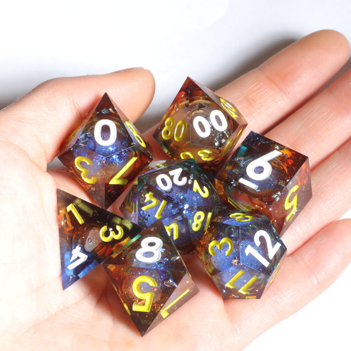 Shatter the Void Sharp Edge Polyhedral Dice Set