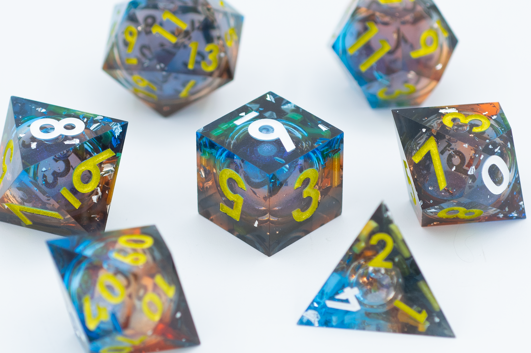 Shatter the Void Sharp Edge Polyhedral Dice Set