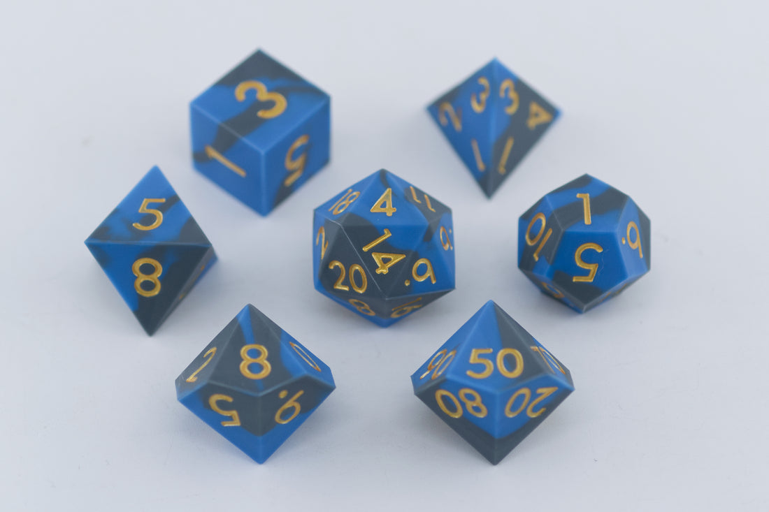 Silicone Blue Dnd Dice Set