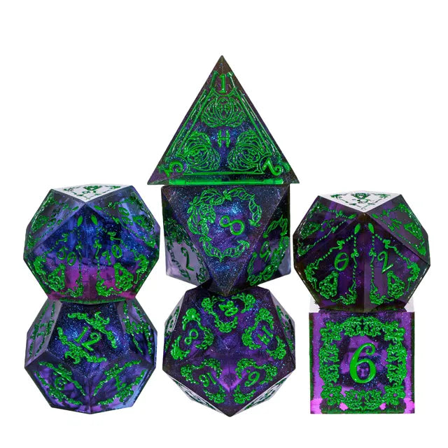 Astral Enigma Sharp Edge Polyhedral Dice Set