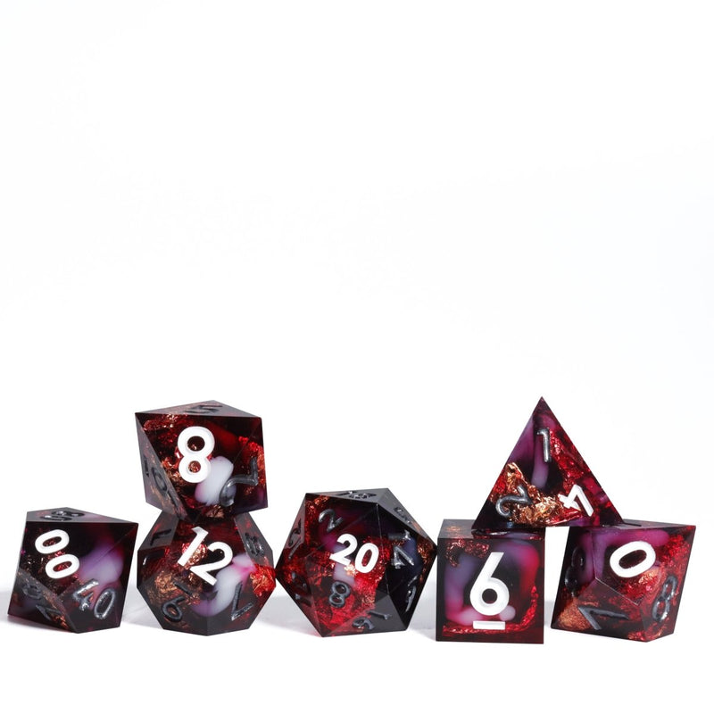 Blood Rose Sharp Edge Dnd Dice Set