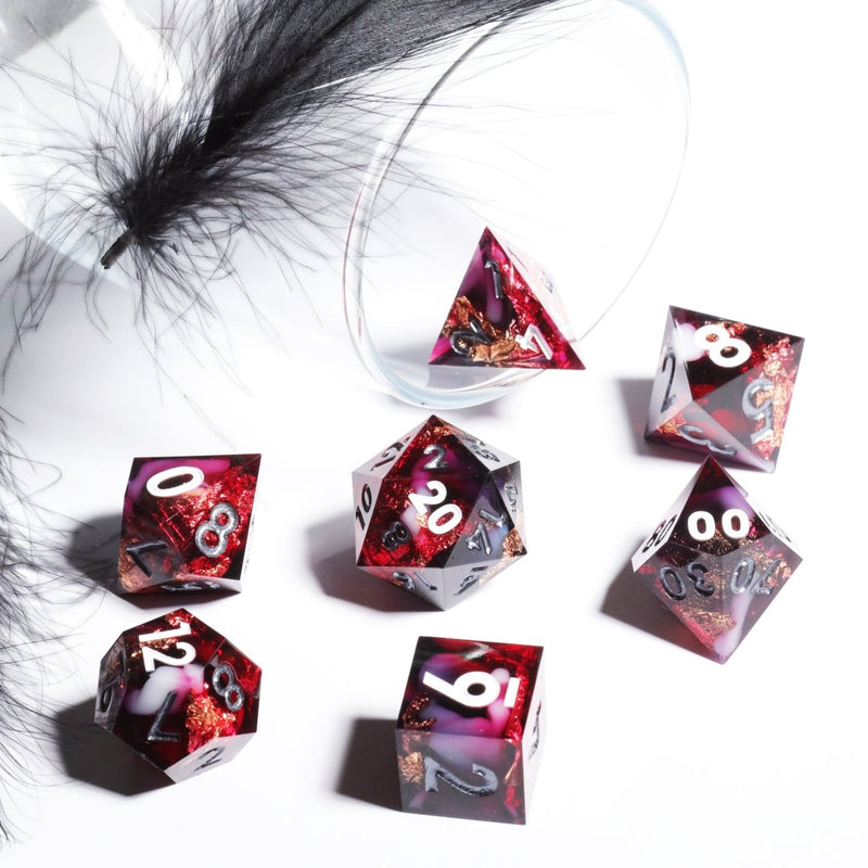 Blood Rose Sharp Edge Dnd Dice Set