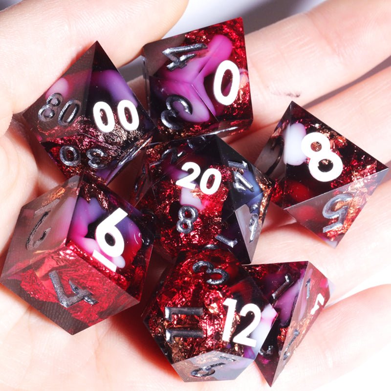 Blood Rose Sharp Edge Dnd Dice Set
