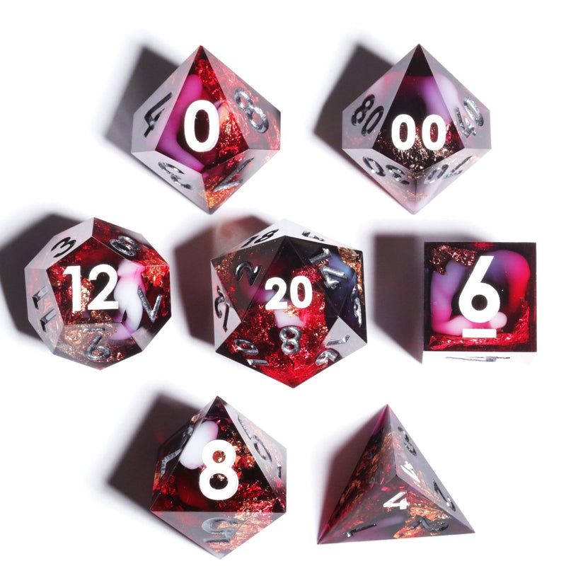 Blood Rose Sharp Edge Dnd Dice Set