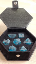 Blue Lightning Frosted Glass Dnd Dice Set - Roll With Advantage