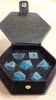 Blue Lightning Frosted Glass Dnd Dice Set - Roll With Advantage