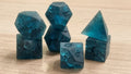 Blue Lightning Frosted Glass Dnd Dice Set - Roll With Advantage