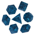 Blue Lightning Frosted Glass Dnd Dice Set - Roll With Advantage