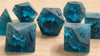 Blue Lightning Frosted Glass Dnd Dice Set - Roll With Advantage