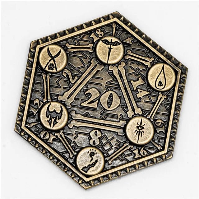 Bronze D2 Metal Coin - Roll With Advantage