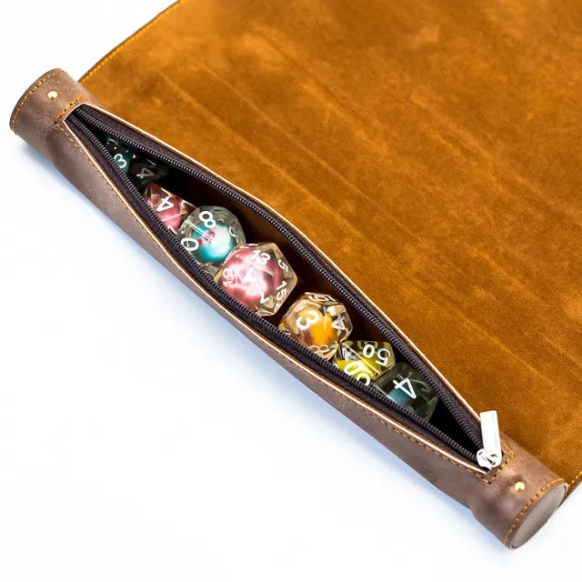 Faux Leather Dice Holder and Rolling Mat