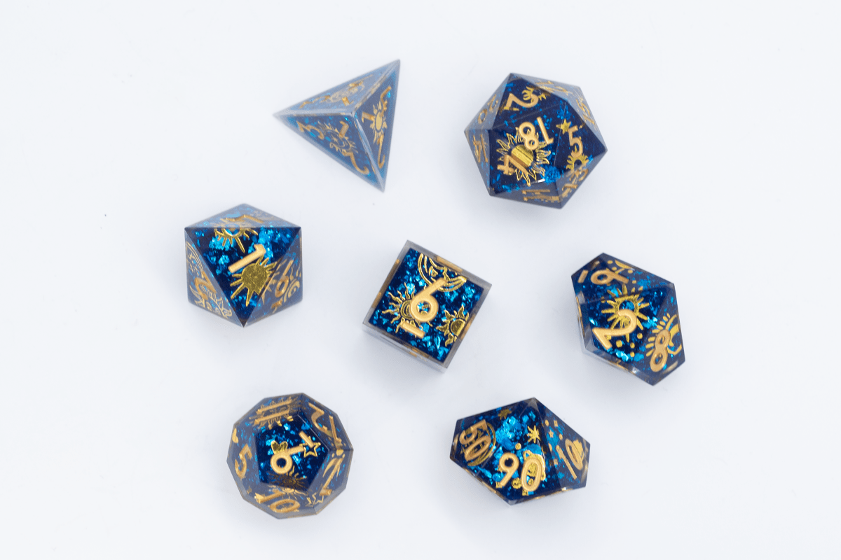 Celestial Sharp Edge Dnd Dice Set - Roll With Advantage