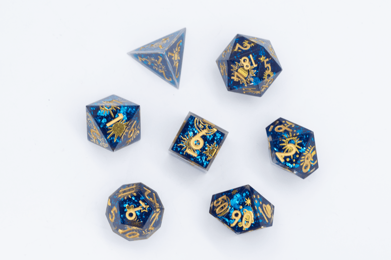 Celestial Sharp Edge Dnd Dice Set - Roll With Advantage