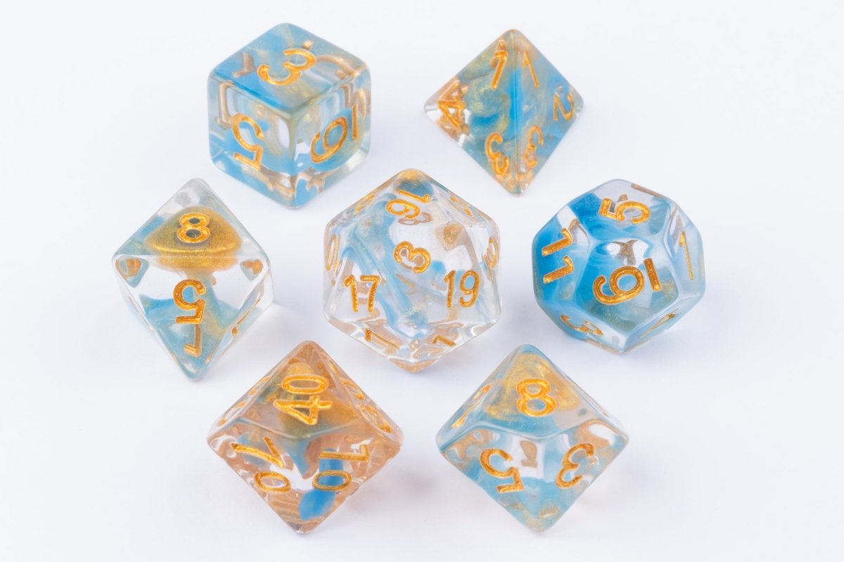 Cerulean Shimmer Dnd Dice Set - Roll With Advantage