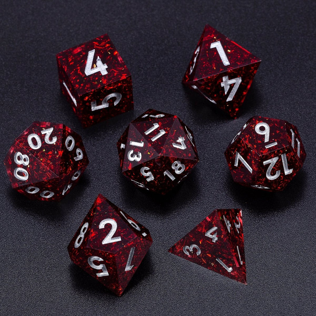 Crimson Torment Sharp Edge Dnd Dice Set - Roll With Advantage