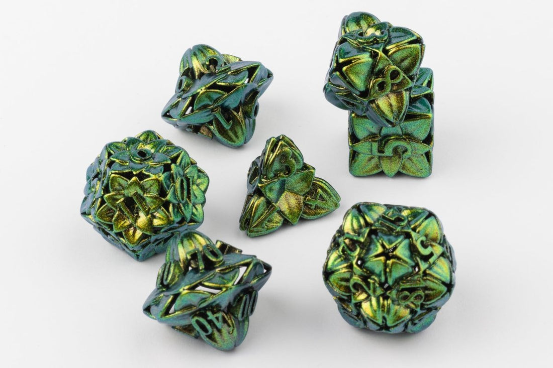 Dryad's Hollow Dnd Metal Dice Set - Roll With Advantage