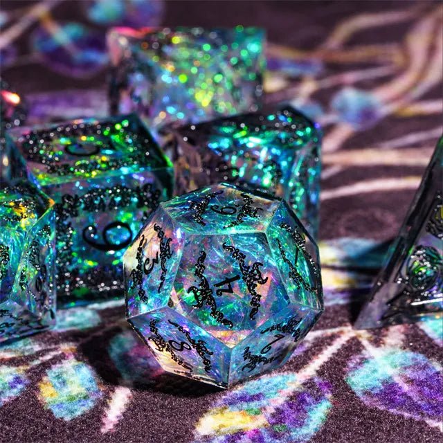 Ethereal Skullscape Sharp Edge Dnd Dice Set - Roll With Advantage