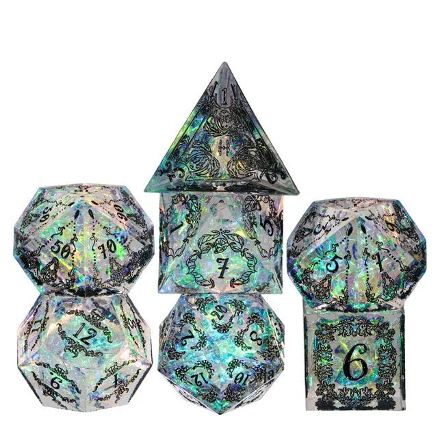 Ethereal Skullscape Sharp Edge Dnd Dice Set - Roll With Advantage