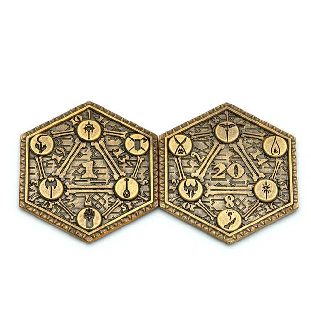 Gold D2 Metal Coin - Roll With Advantage