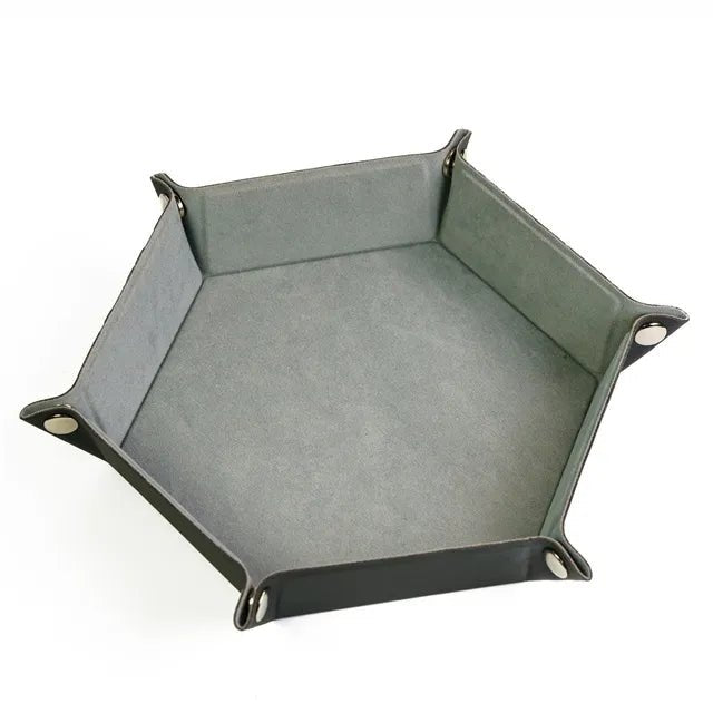 Hexagon Faux Leather Dice Tray - Roll With Advantage