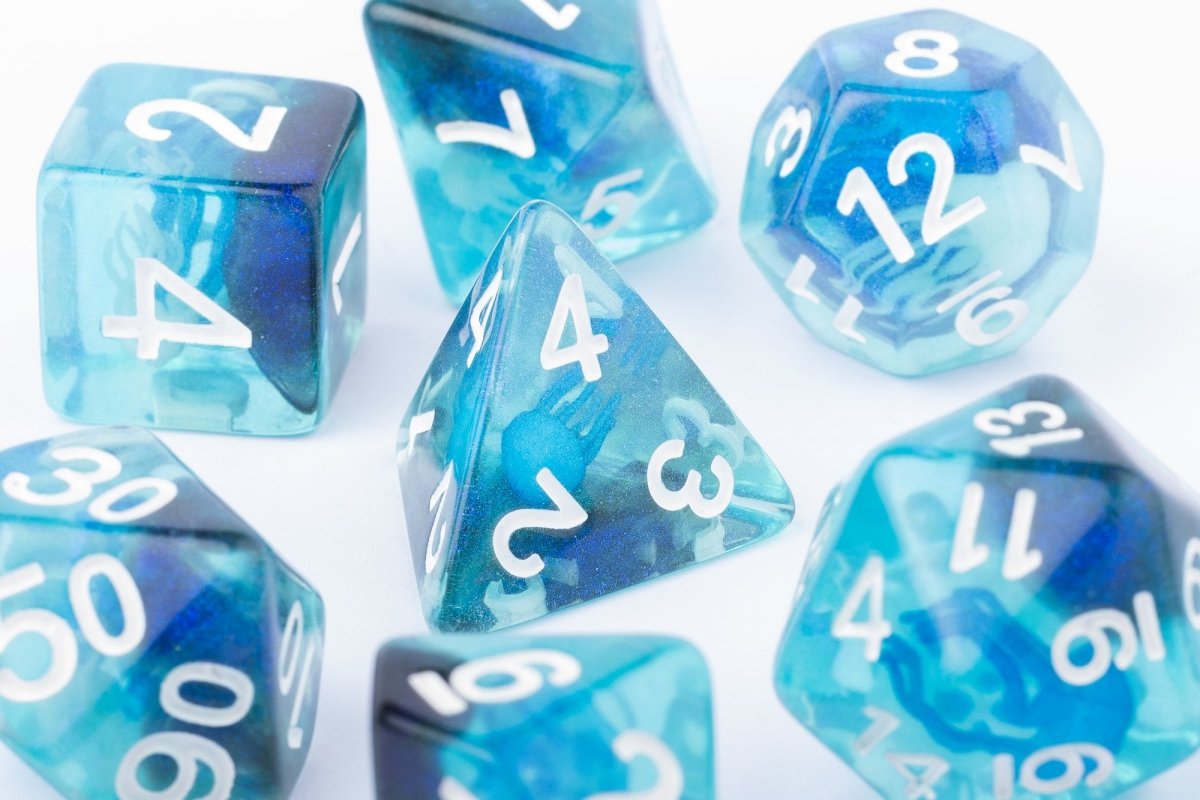 Jello Glow Jellyfish Dnd Dice Set - Roll With Advantage