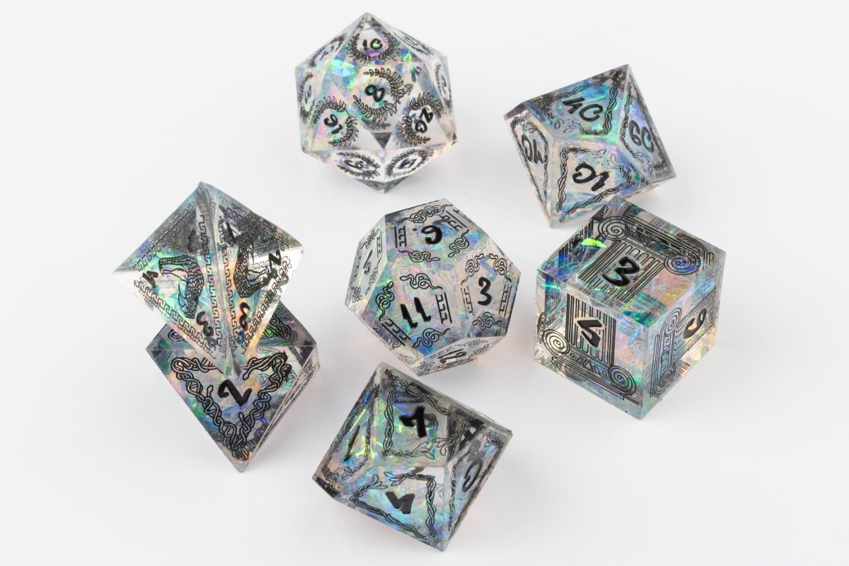 Medusa Black Ancient Greece Inspired Dnd Dice Set - Roll With Advantage