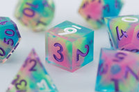 Rainbow Jelly Sharp Edge Dnd Dice Set