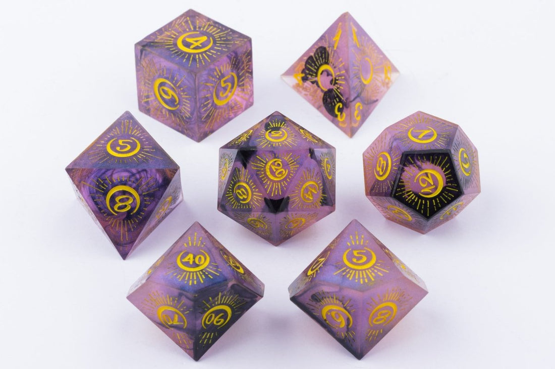 Rising Moon Purple Dnd Dice Set - Roll With Advantage