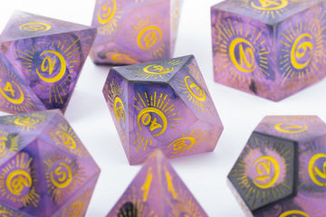 Rising Moon Purple Dnd Dice Set - Roll With Advantage
