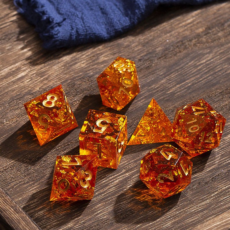 Scorching Soul Sharp Edge Dnd Dice Set - Roll With Advantage