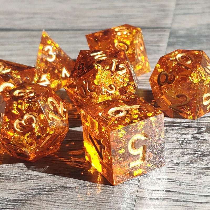 Scorching Soul Sharp Edge Dnd Dice Set - Roll With Advantage
