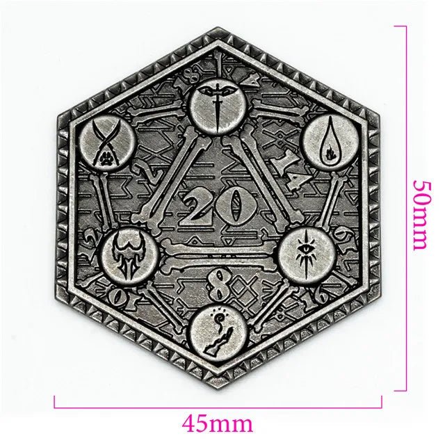 Silver D2 Metal Coin - Roll With Advantage