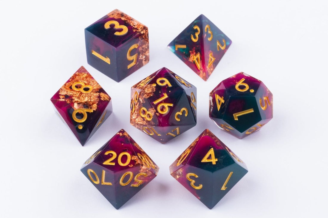 Sparks Fly Sharp Edge Dnd Dice Set - Roll With Advantage