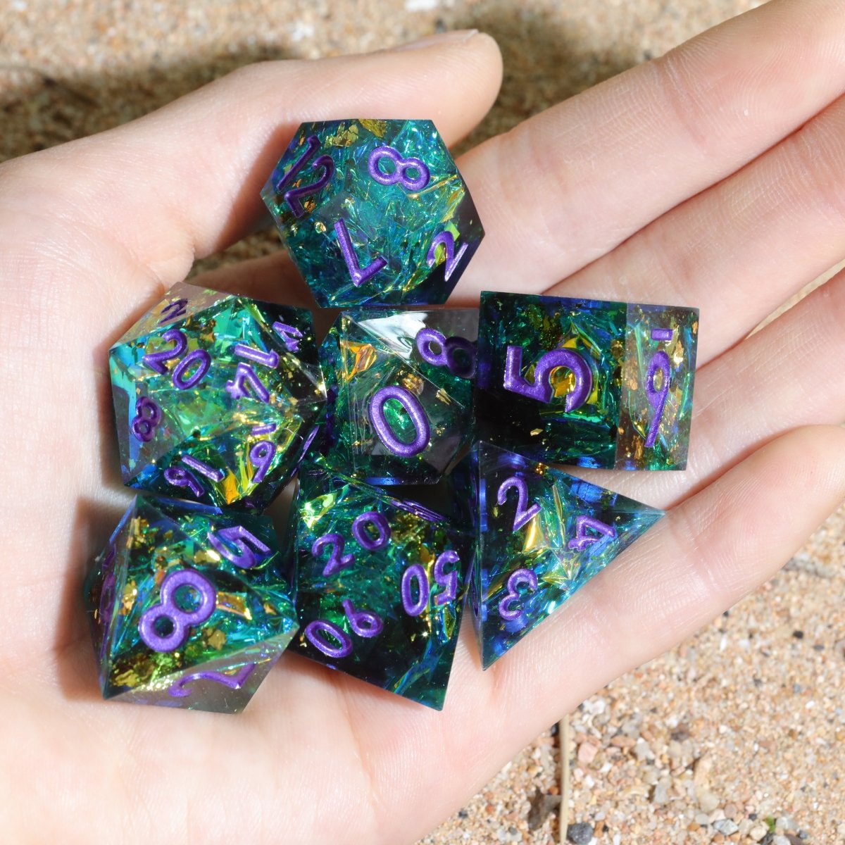 Spiritual Grounding Sharp Edge Dnd Dice Set - Roll With Advantage