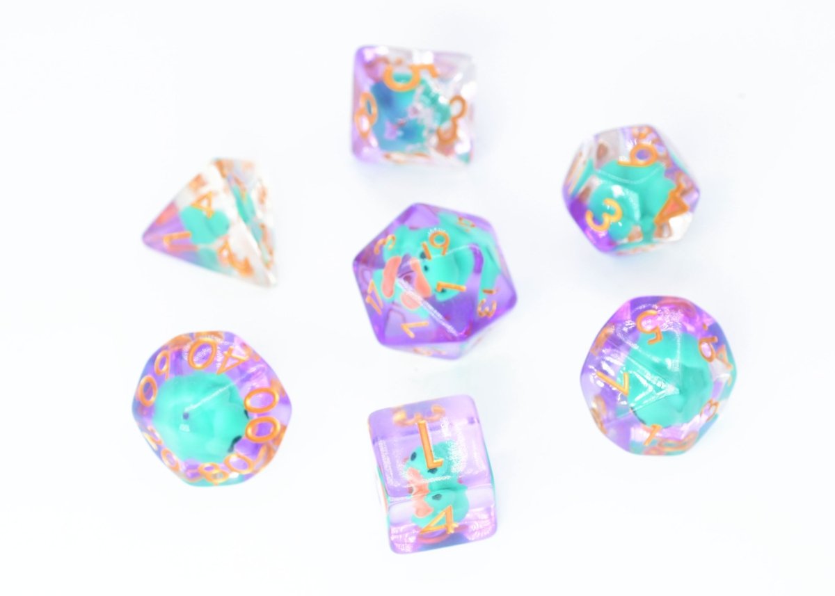 Teal Ducky Dnd Dice Set - Roll With Advantage