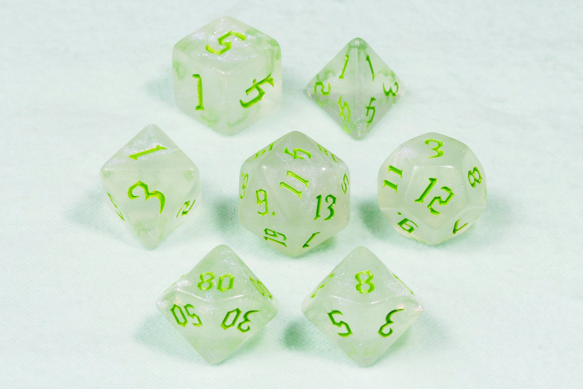 Chaos Green Polyhedral Dice Set