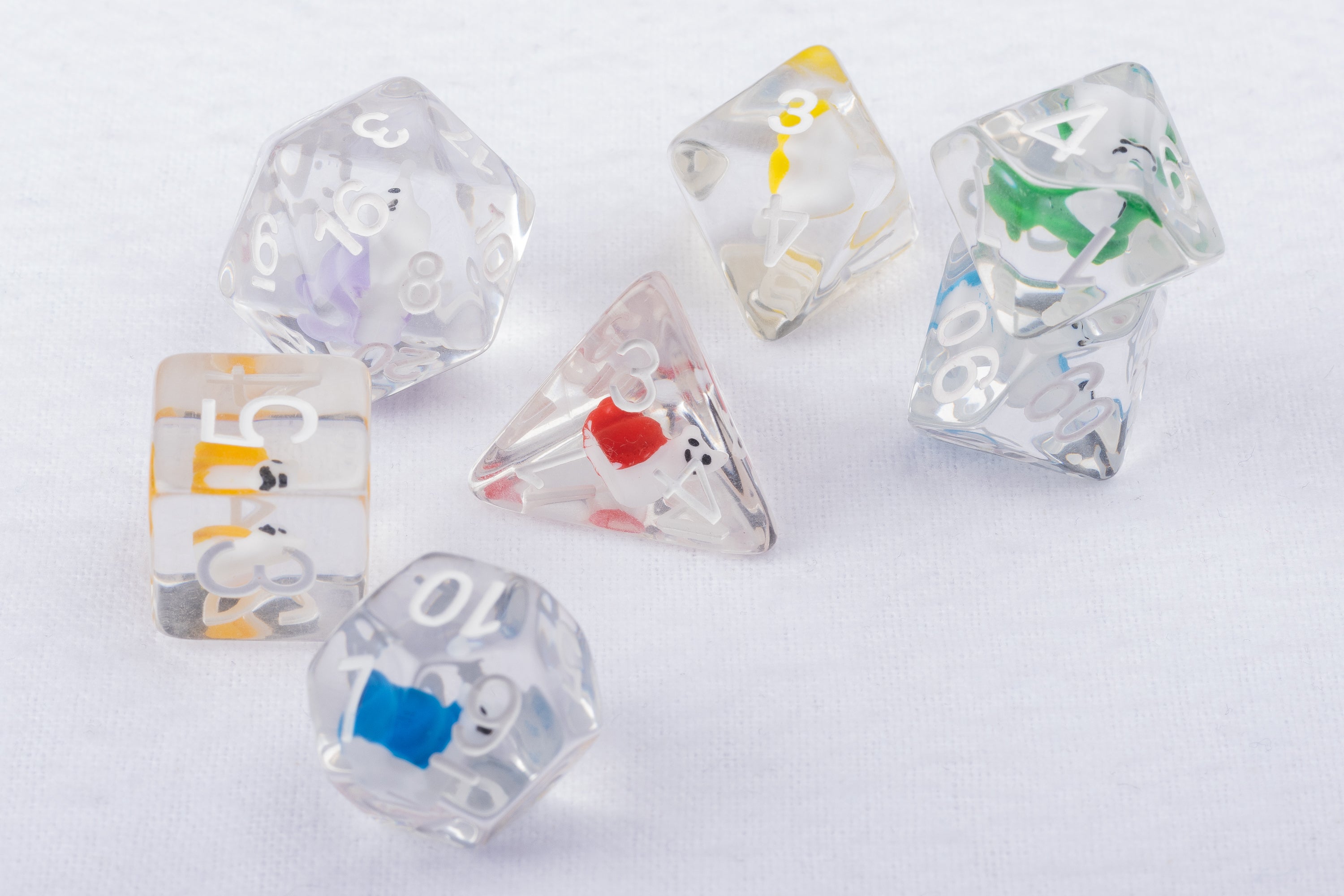 Rainbow Snails Polyhedral Dice Set