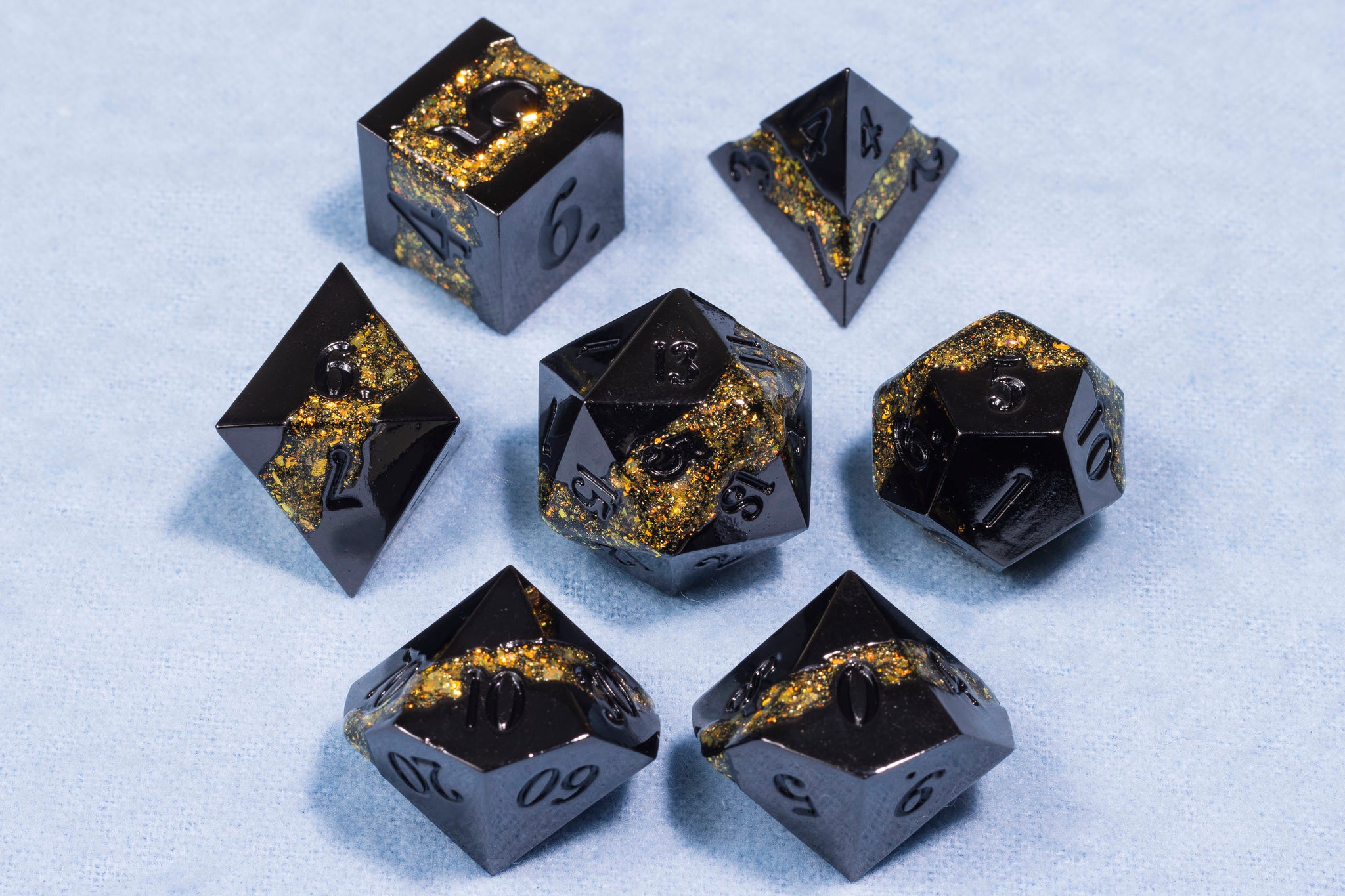 Vein of Gold Polyhedral Dice Set