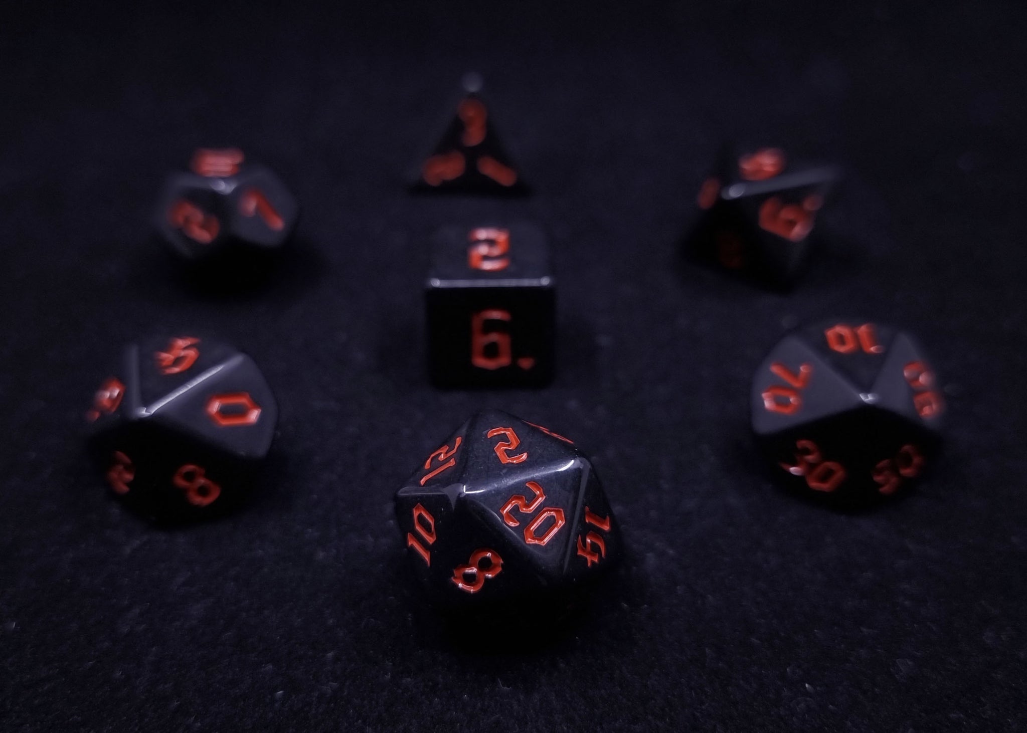 Chondrite Red Polyhedral Dice Set